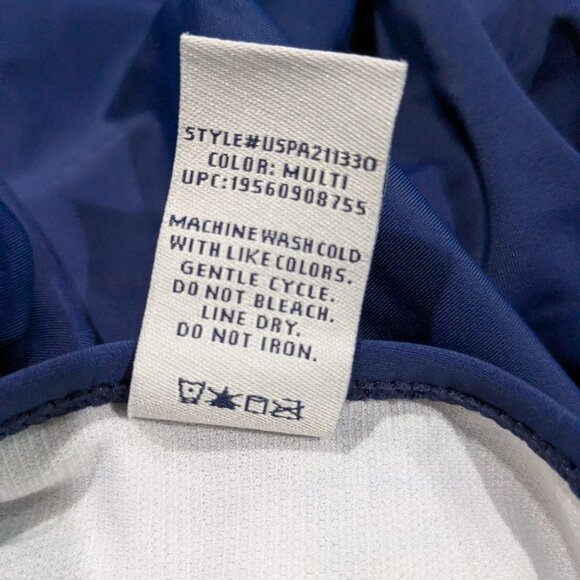 US Polo Assn. Women's Floral Long Sleeve Swimsuit, Navy, Size M (7-9), Tie Back - Picture 15 of 16